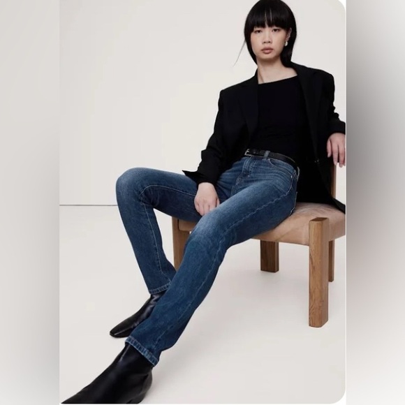 Banana Republic High Rise Slim Denim Jean Petite Women’s Size 6P 4-WAY STRETCH - Picture 2 of 8